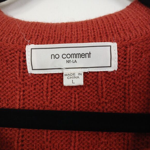 No Comment Collared Sleeveless Knit Sweater‎ Women Large Textured Retro Preppy - Picture 2 of 9